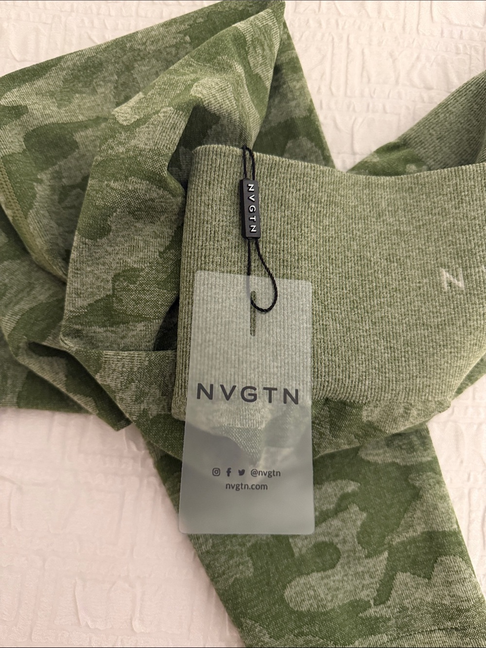 NVGTN Olive Green Camo Kids Leggings - Picture 2 of 5